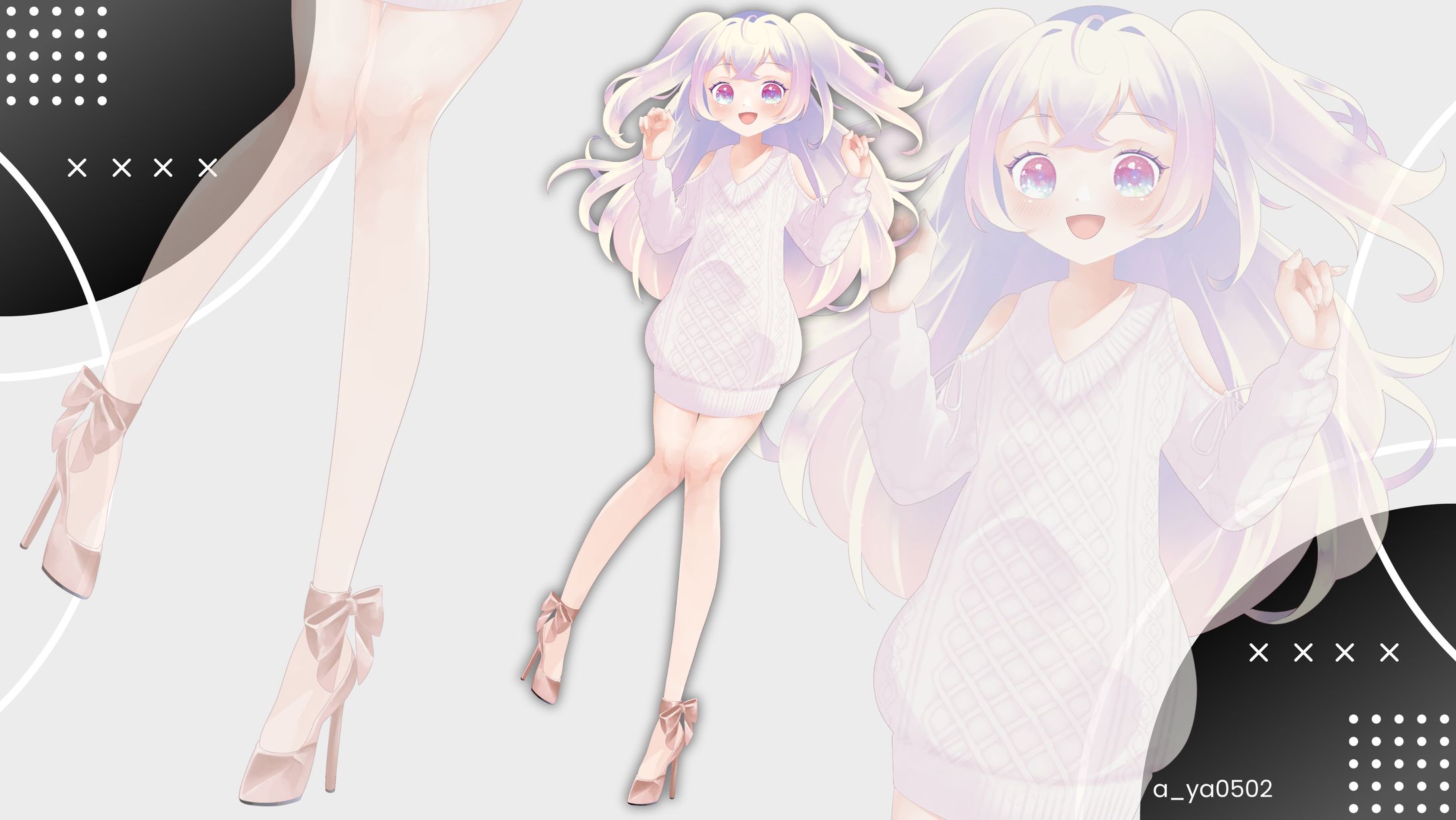モコモコナ様立ち絵(服装差分・髪型差分あり)-1