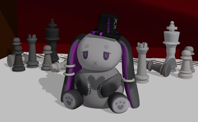 3DCG_うさぎ・宝箱