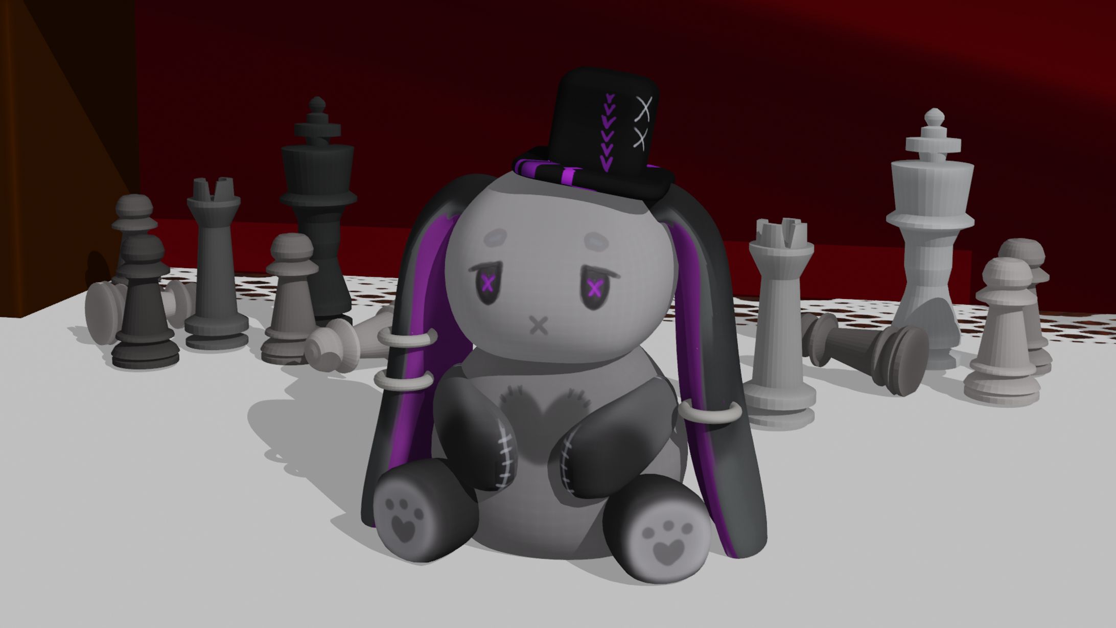 3DCG_うさぎ・宝箱-1