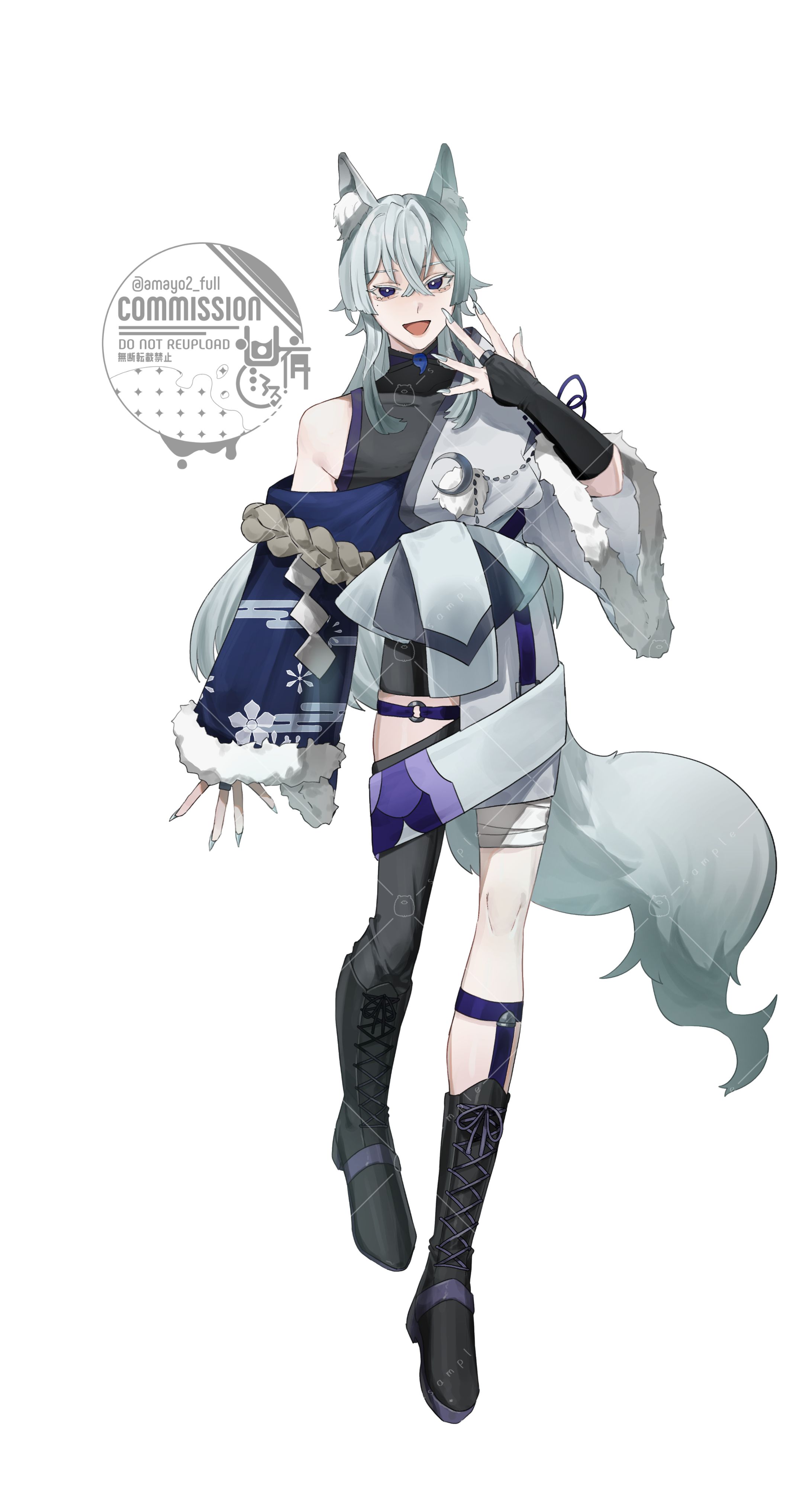 【ご依頼】配信用立ち絵+キャラクターデザイン+三面図-1