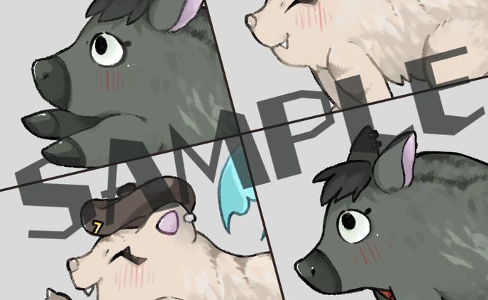 【依頼実績】動物SDイラスト2
