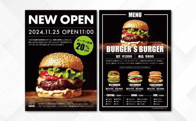 チラシ｜BURGER'S BURGER NEW OPEN