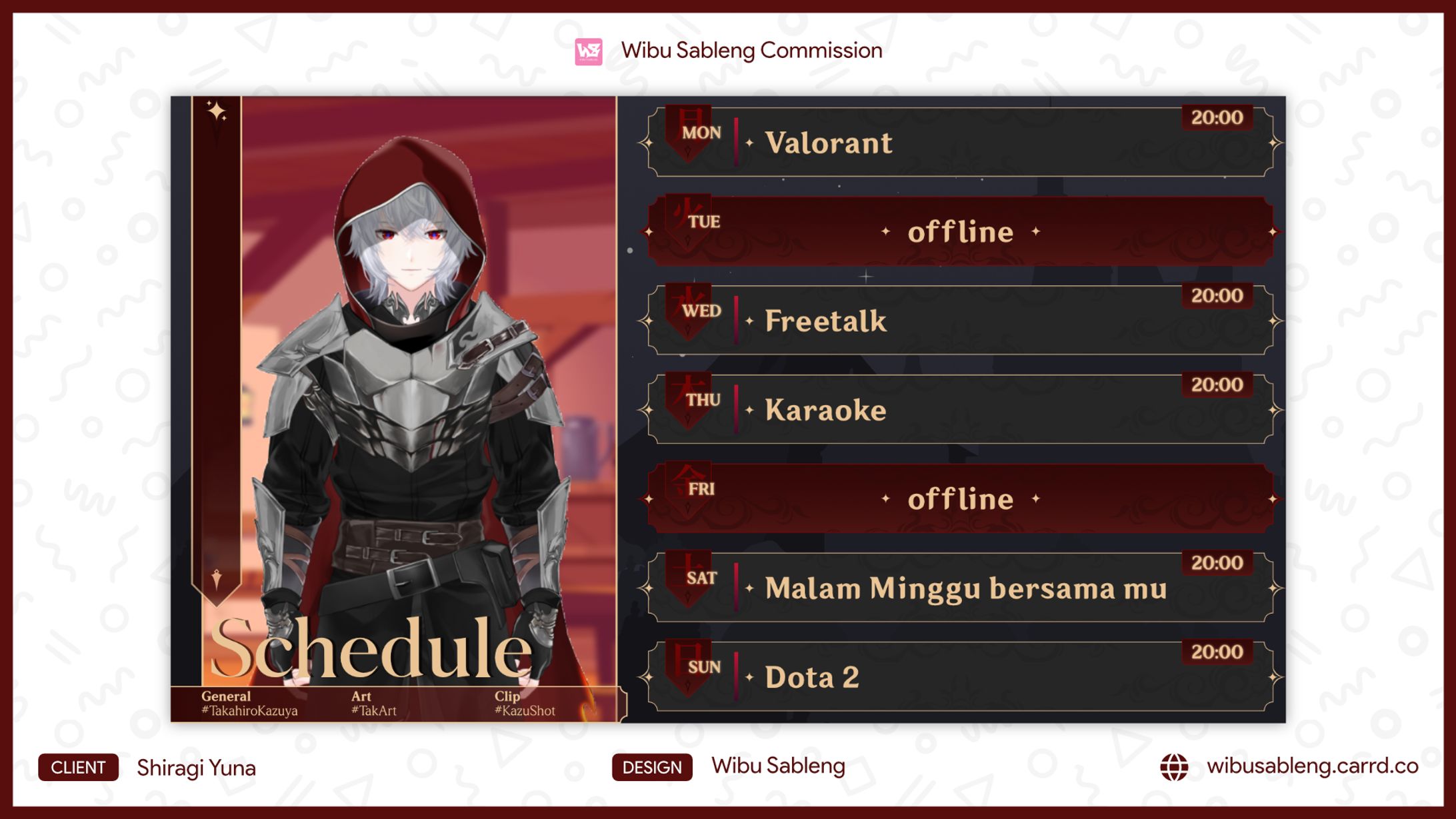 Takahiro Kazuya Schedule-1