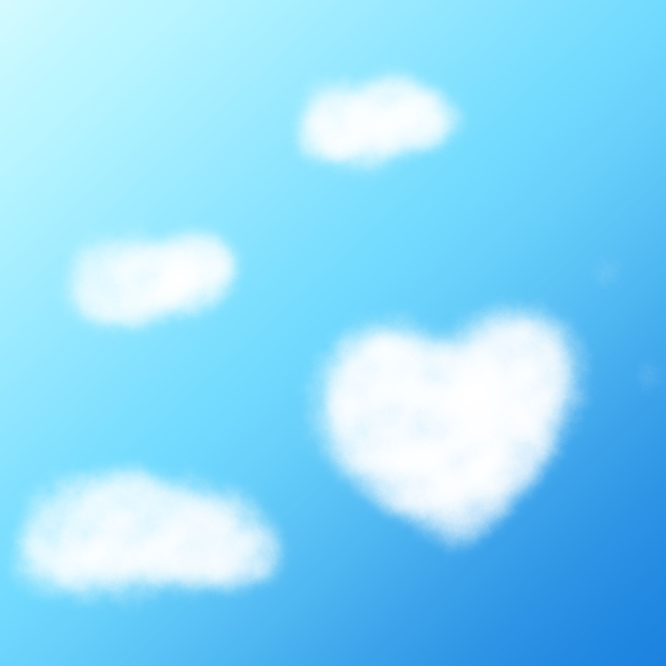 デジタル背景「ハートの雲空」-1