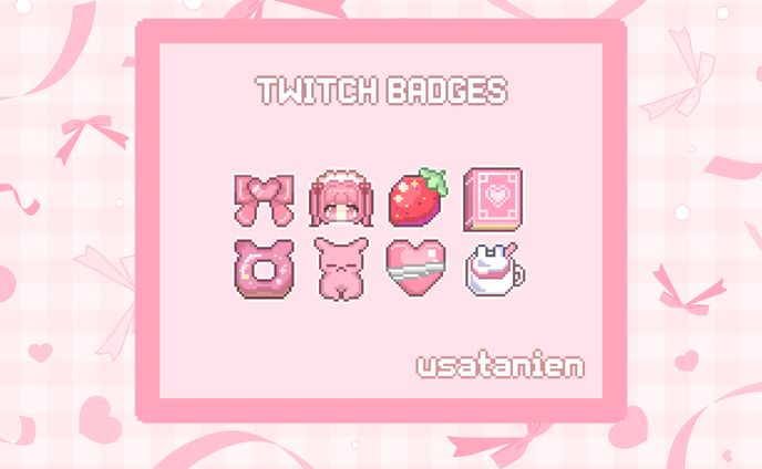 ドット絵　Twitch　サブスクバッジ　見本