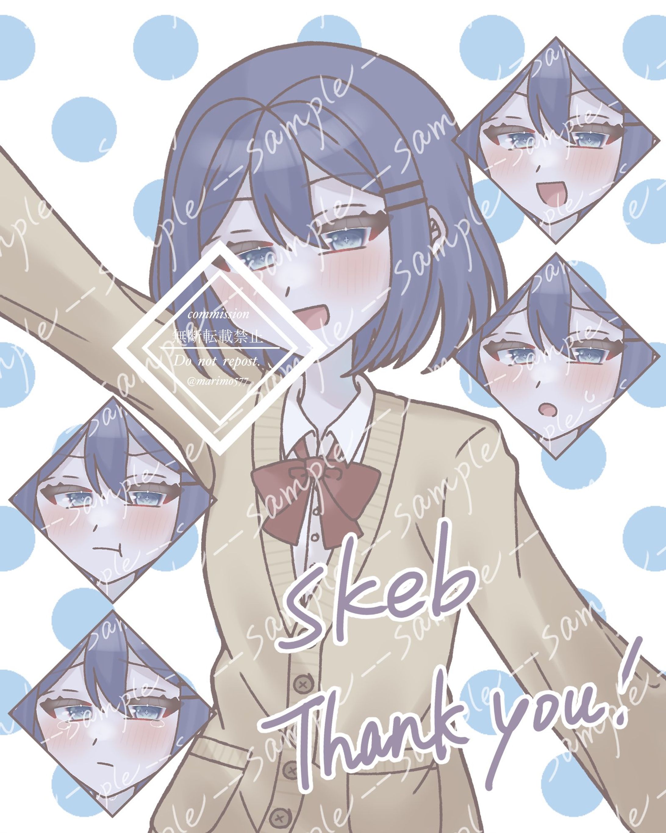 制服が似合う女の子(お仕事絵)-1