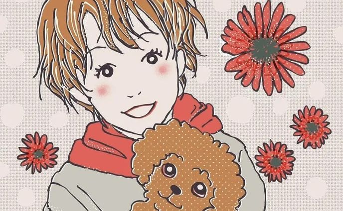 SNS用の似顔絵を作成しました。 #イラスト好き #似顔絵イラスト #可愛いイラスト #可愛い女の子 #犬と女の子 #イラストアイコン #tayasuisketches #似顔絵アイコン