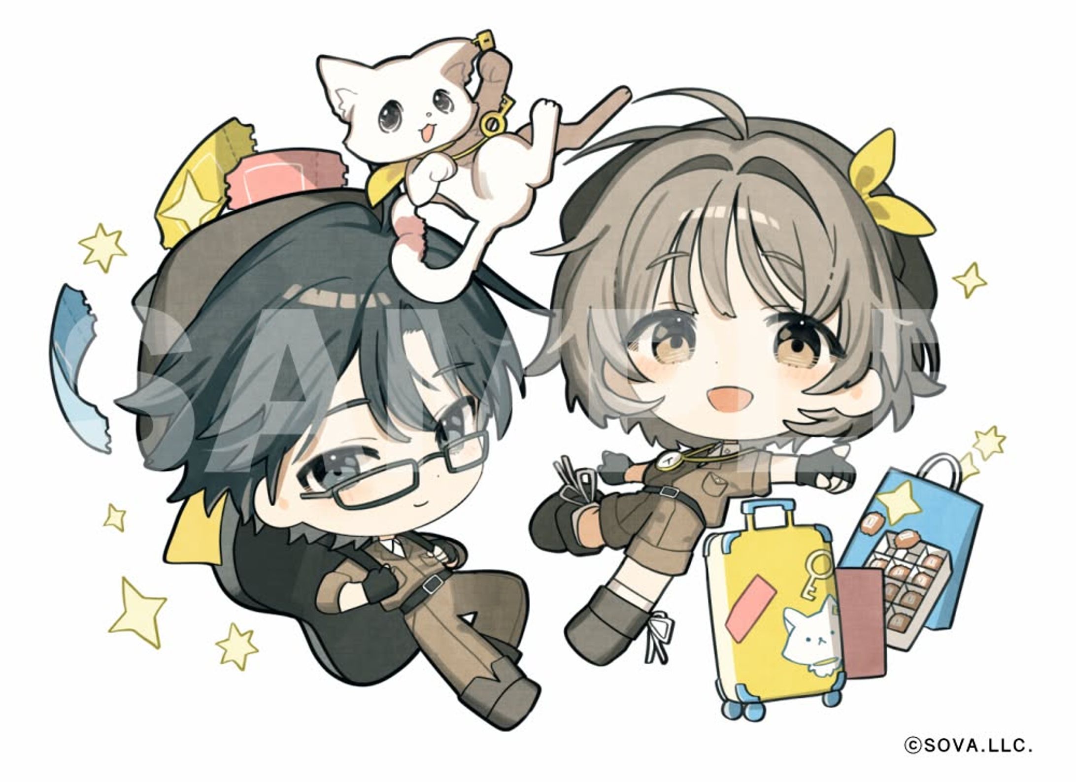 瀬名航様・鎖那様 Ubique ワンマンLIVEグッズSDイラスト-1