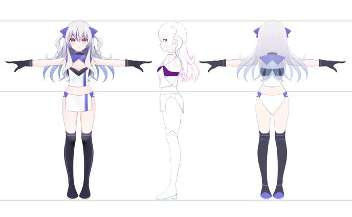 Vtuber 三面図