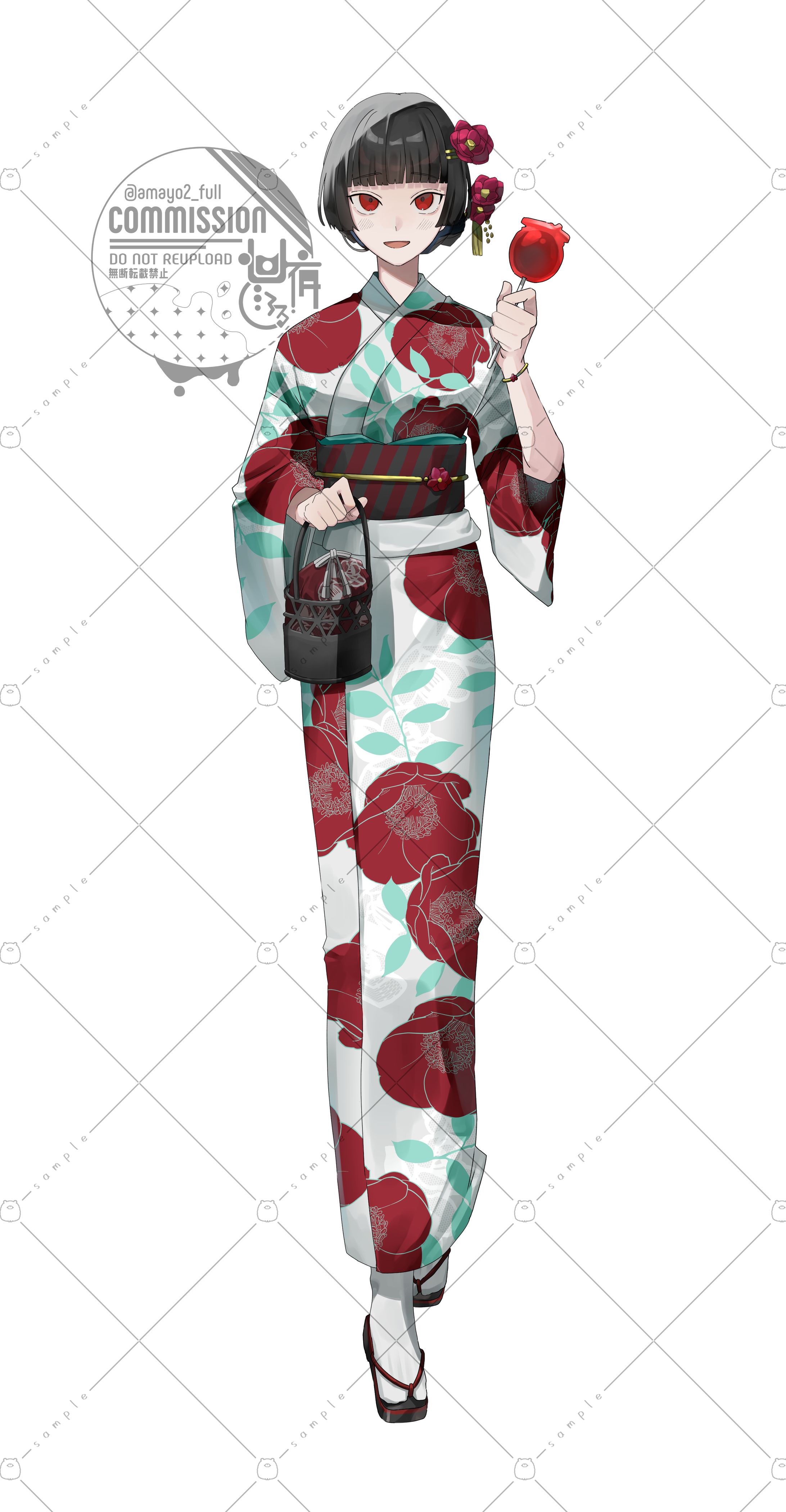 【ご依頼】IRIAM用立ち絵（浴衣+水着）+SDイラスト-1