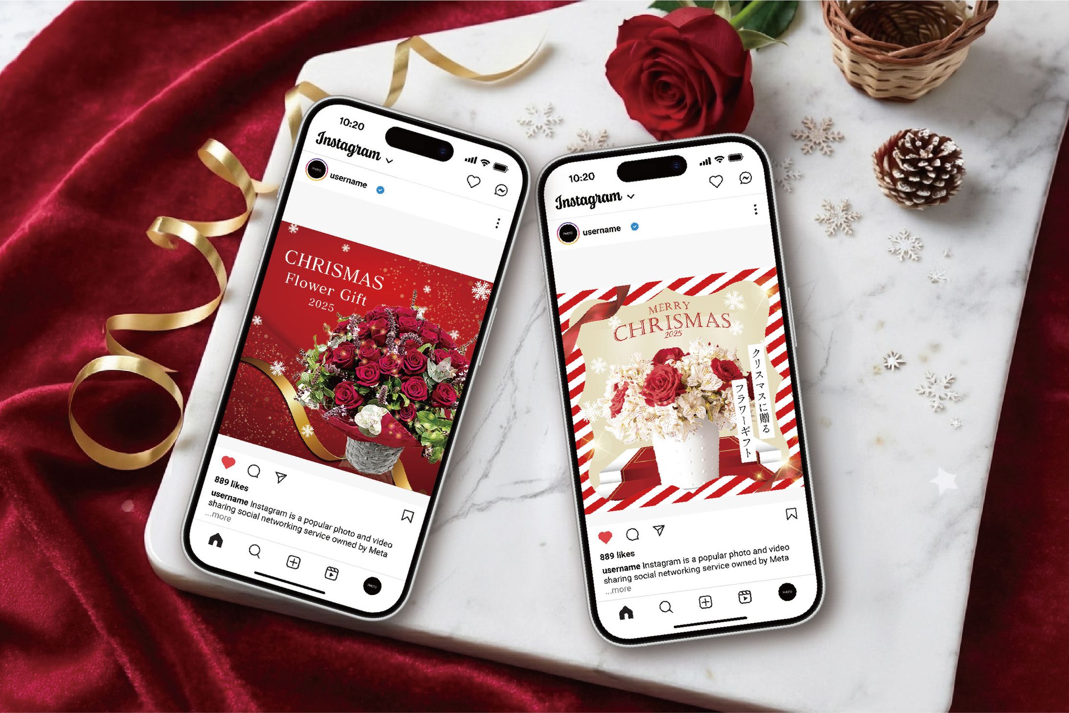 【販促】クリスマス フラワーギフト SNS告知画像-1