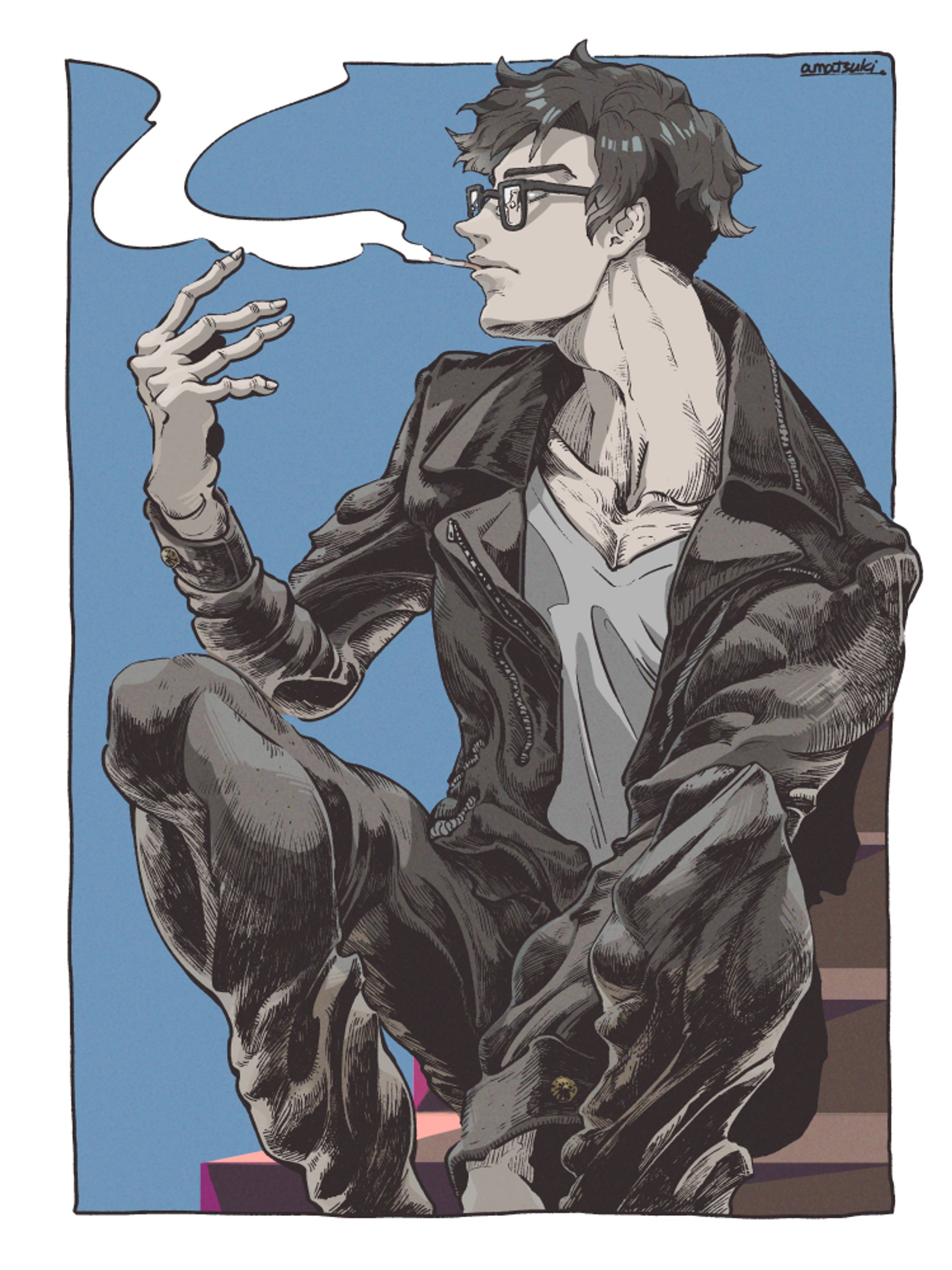 喫煙する男性-1