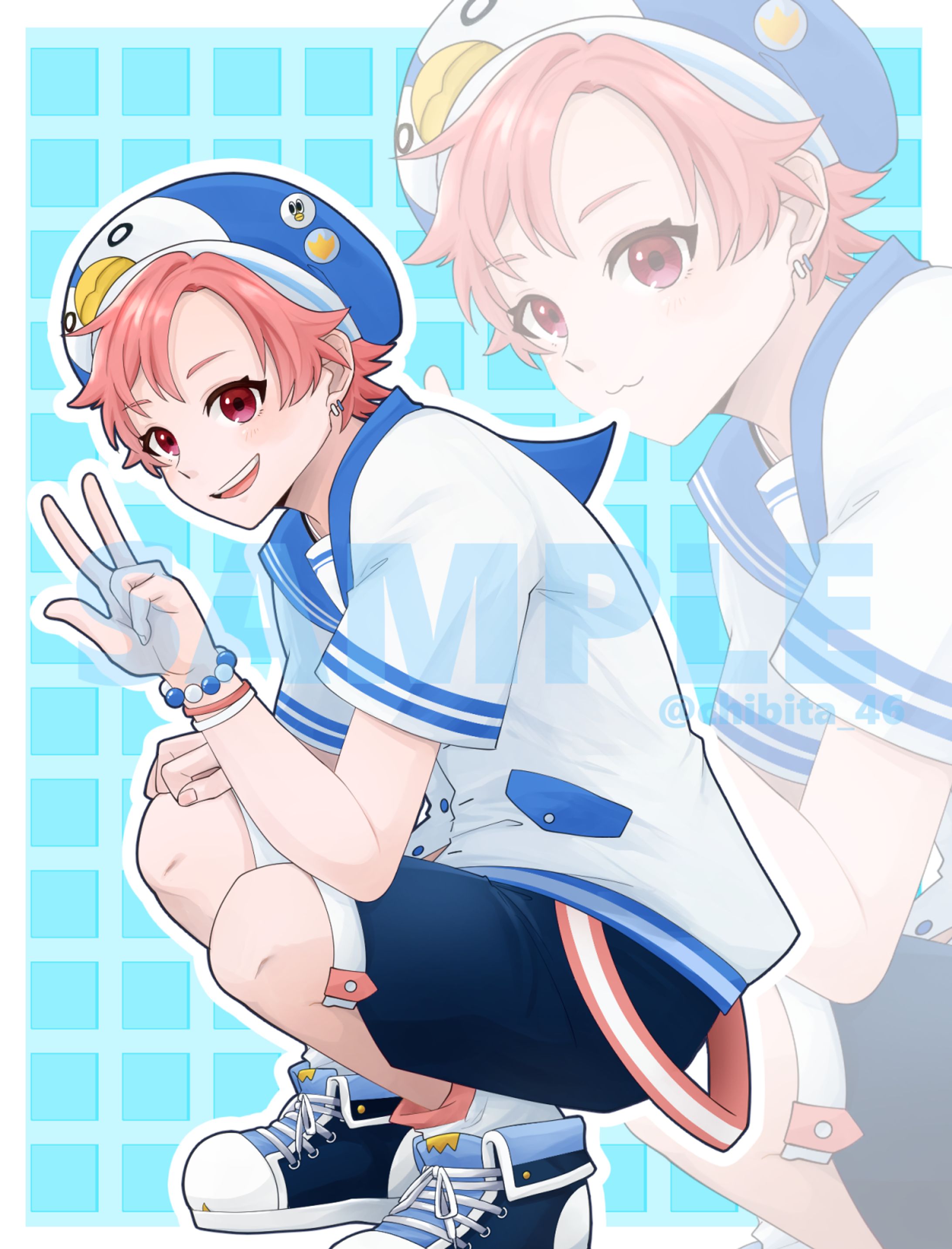 白坂れつか様　全身イラスト-1