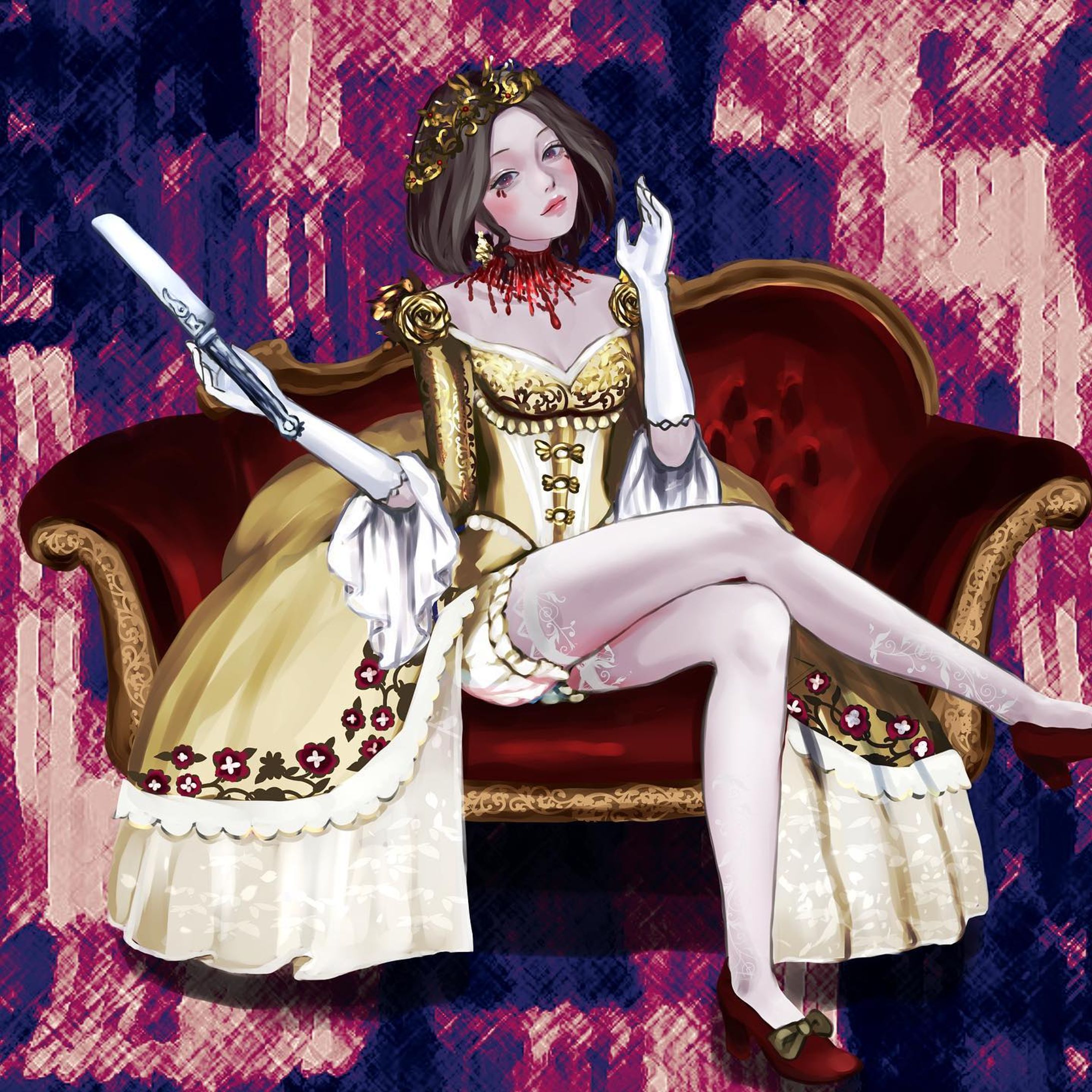 でｷﾀﾜｧ━━━━━━(n'∀')η━━━━━━ !!!!
 #第五人格  #血の女王  #illustration  #イラスト  #マリー-1