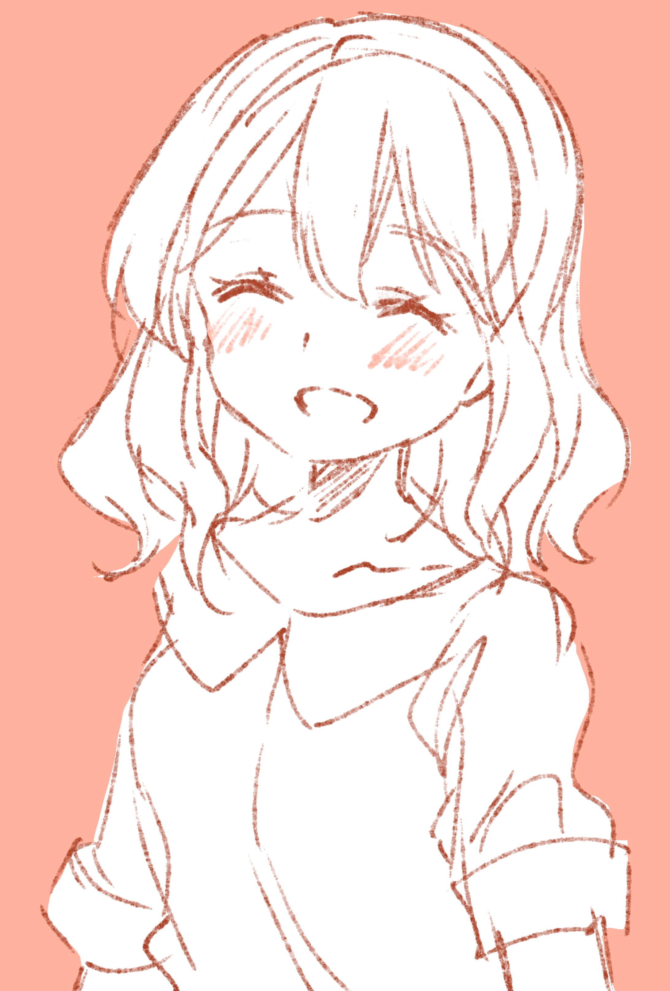 笑顔の女性(ラフ)-1