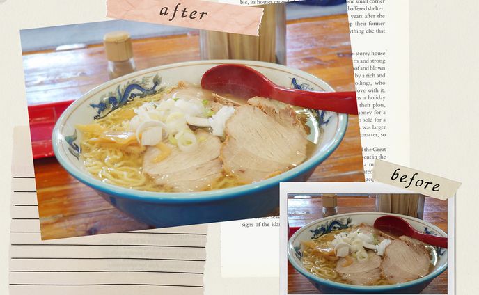 レタッチ/生成拡張・湯気合成・色調補正