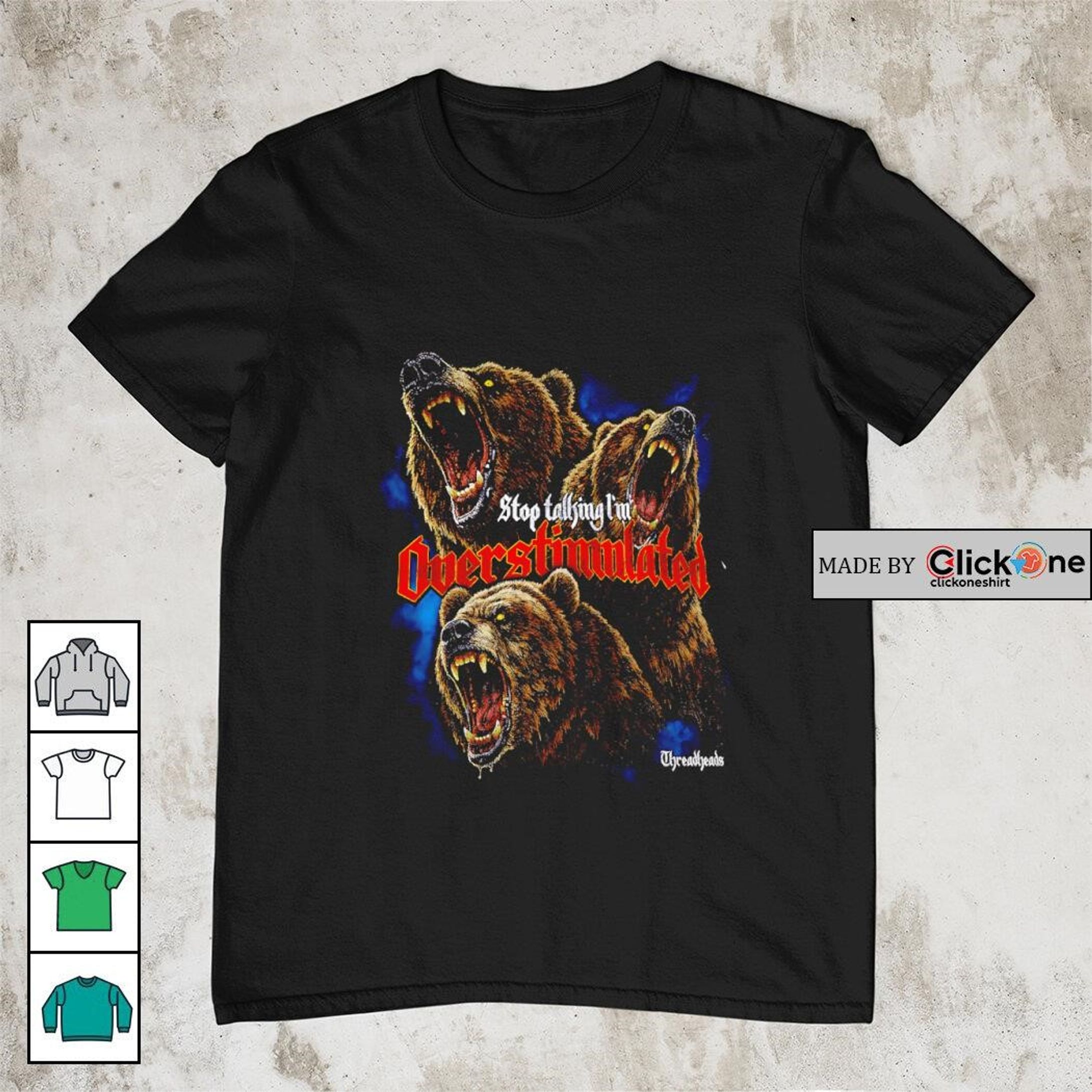 Overstimulated – Bear Mood Tee-1