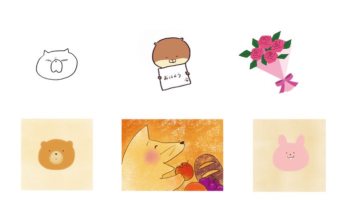 イラスト例（動物・花）