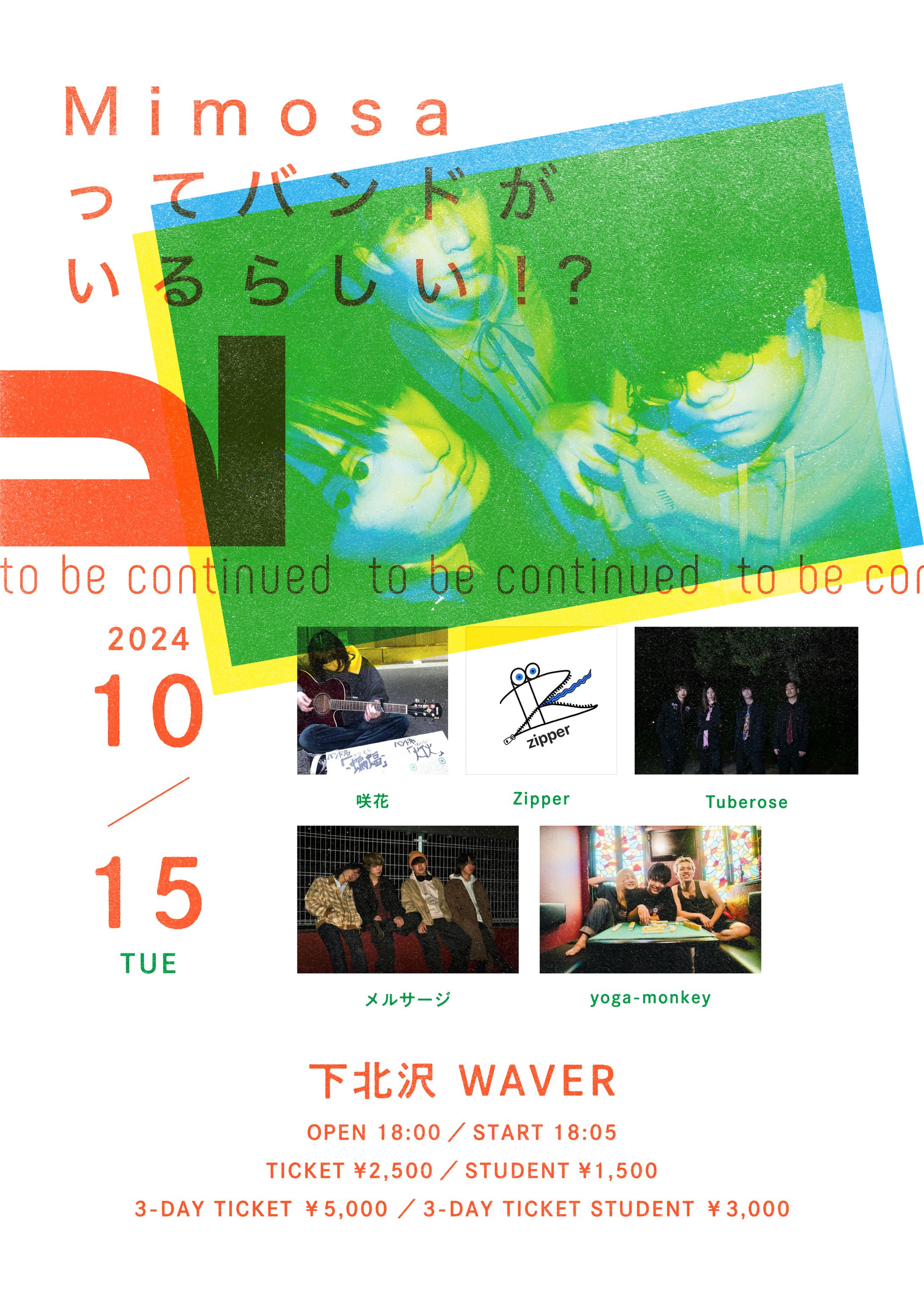Mimosaってバンドがいるらしい !? to be continued｜Flyer-1