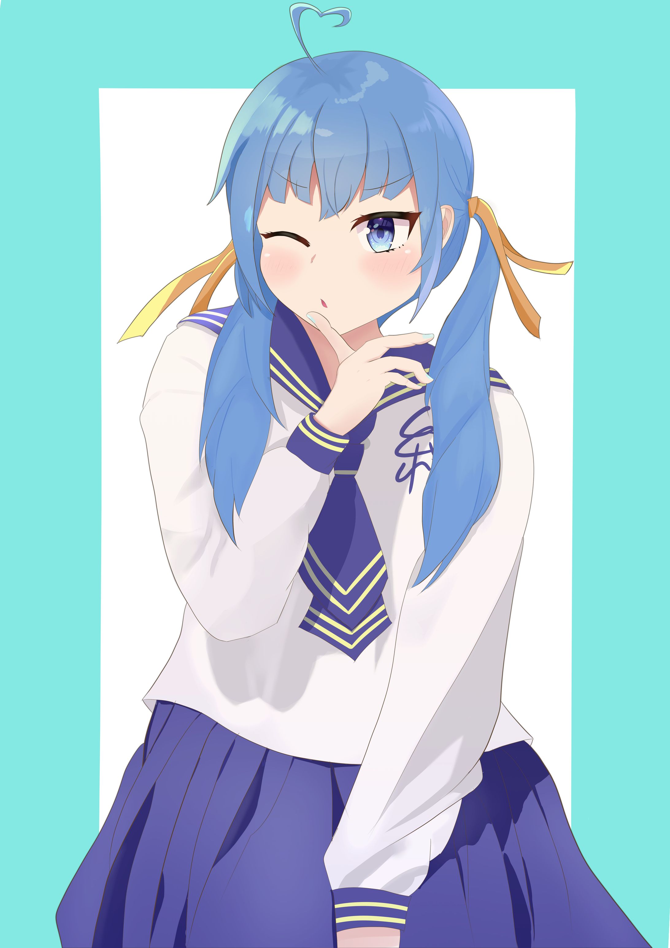 青髪ツインテJK-1