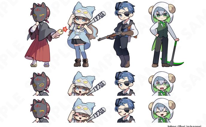 4頭身キャライラスト（2023年11月）