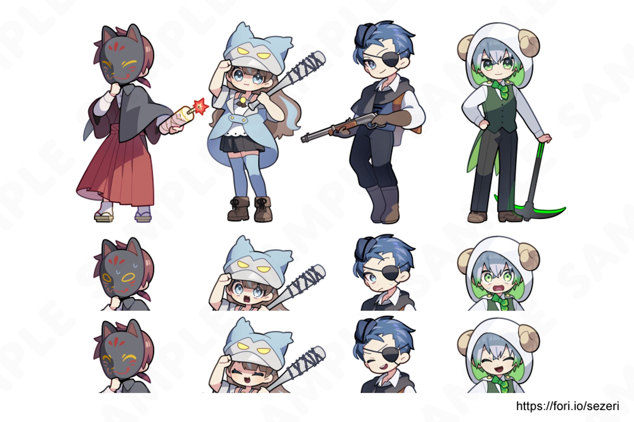 4頭身キャライラスト（2023年11月）-1