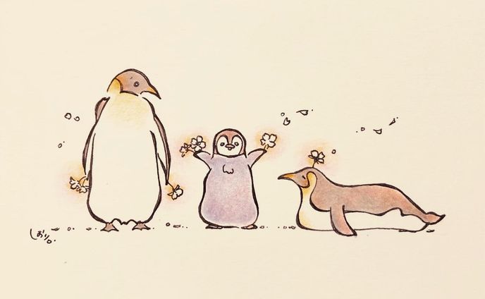 グッズ販売、色鉛筆画
