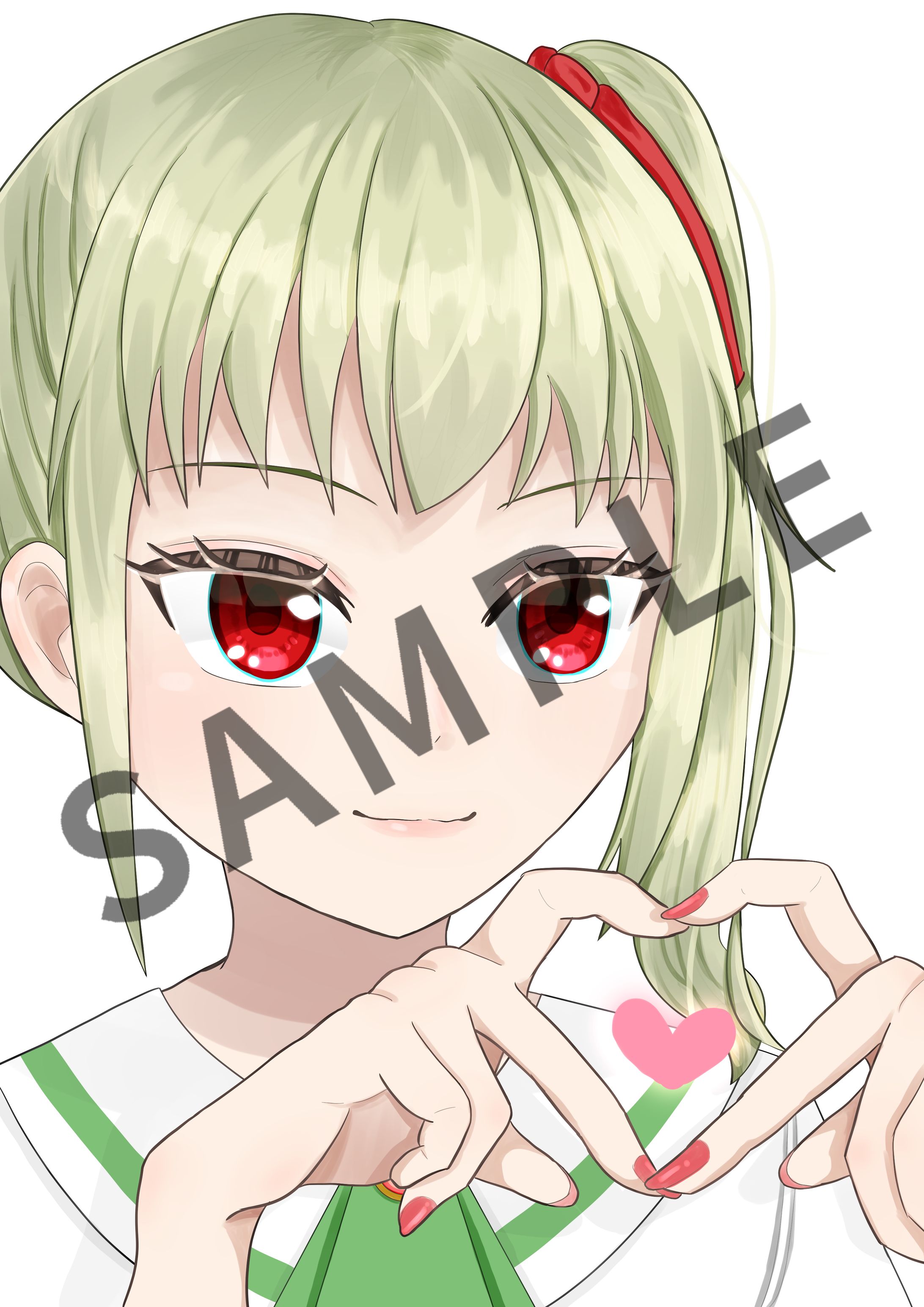 花蕾わさび チェキ風イラスト(ハート)-1