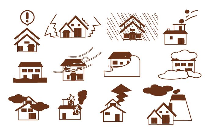イラスト、自然災害