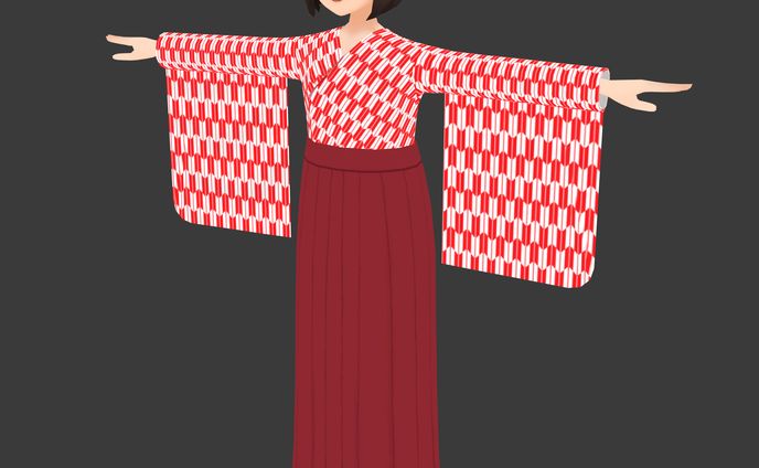 3Dキャラクターモデル用袴
