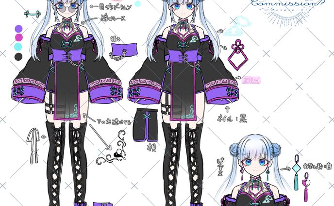 キャラデザ、衣装