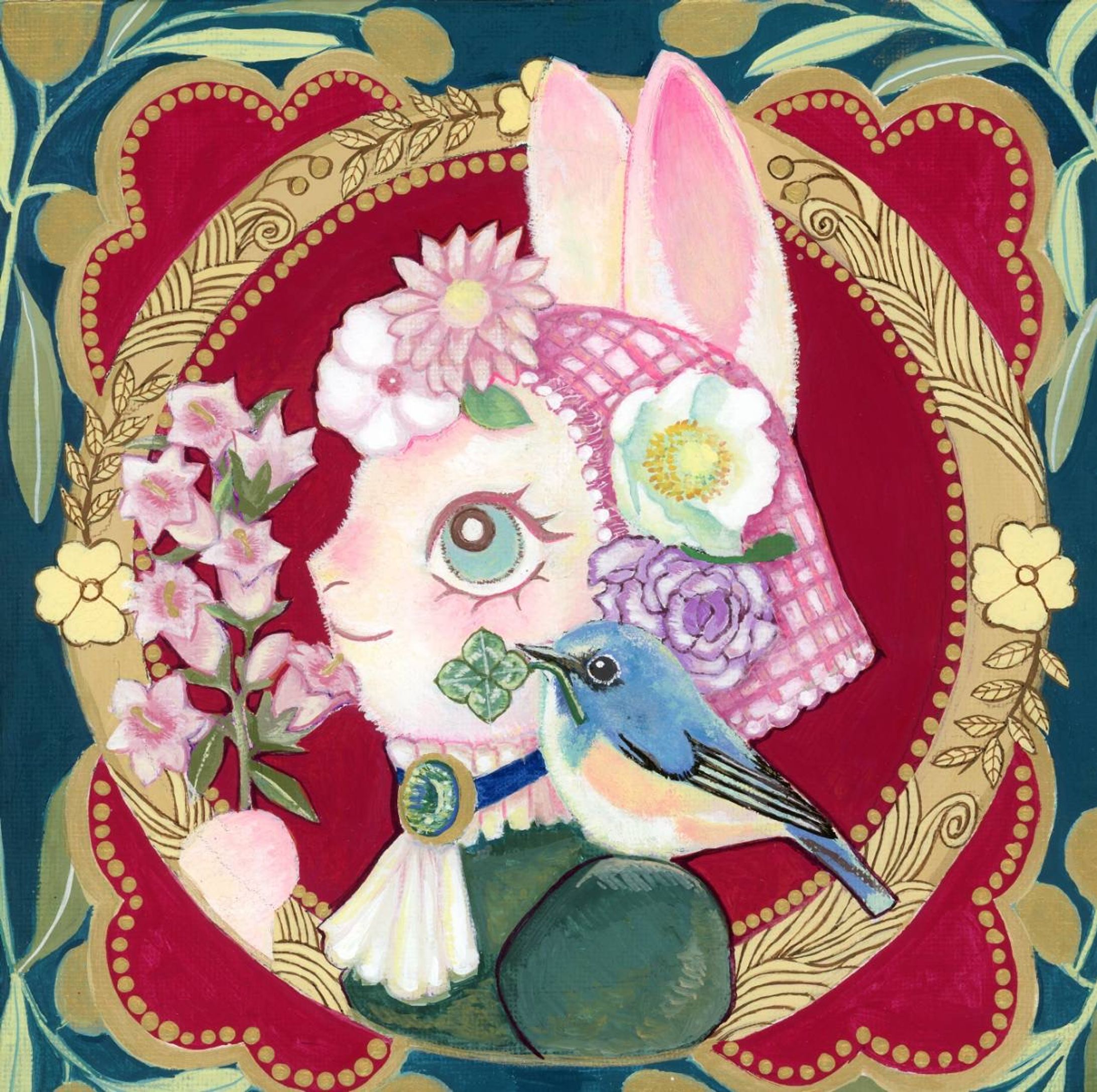 【ご依頼イラスト】幸せのうさぎ-1