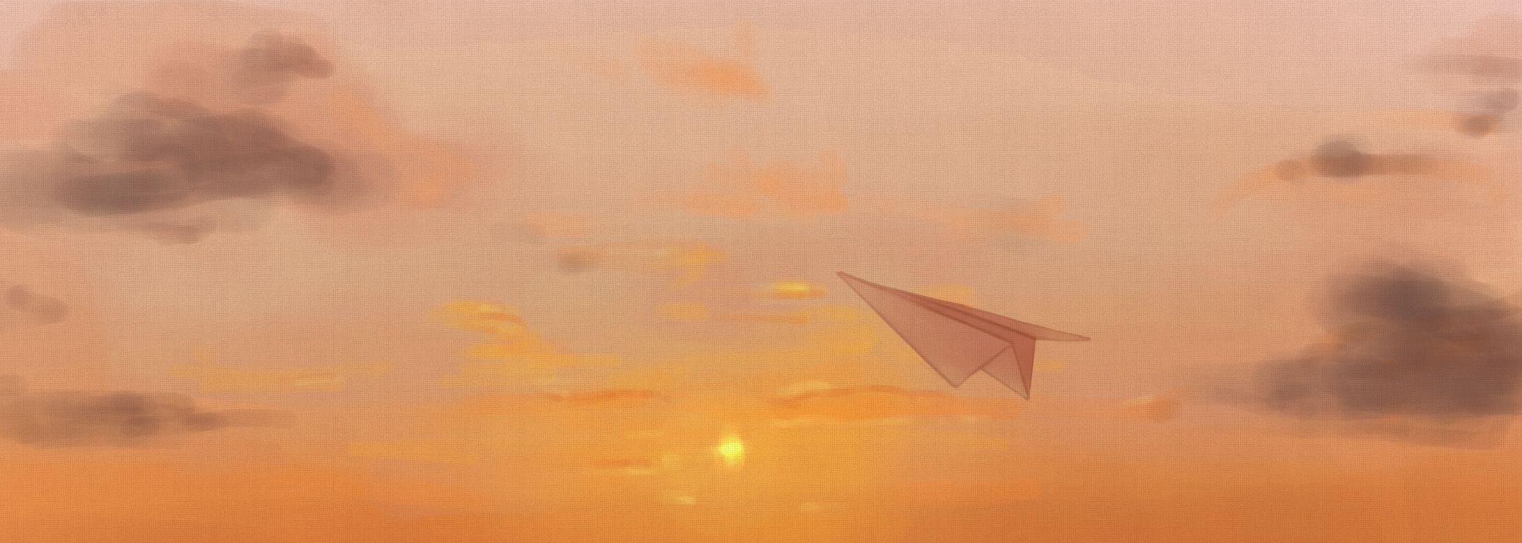 夕日と紙飛行機-1
