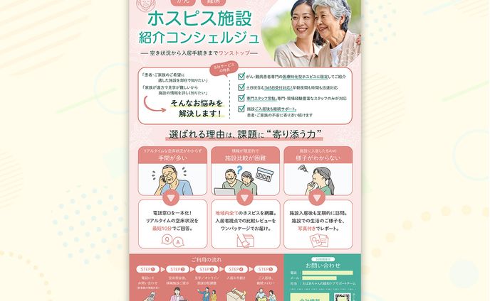 【実績】医療専門ホスピス紹介コンシェルジュ提案チラシ