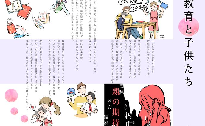 教育虐待の雑誌をイメージしたモックアップです