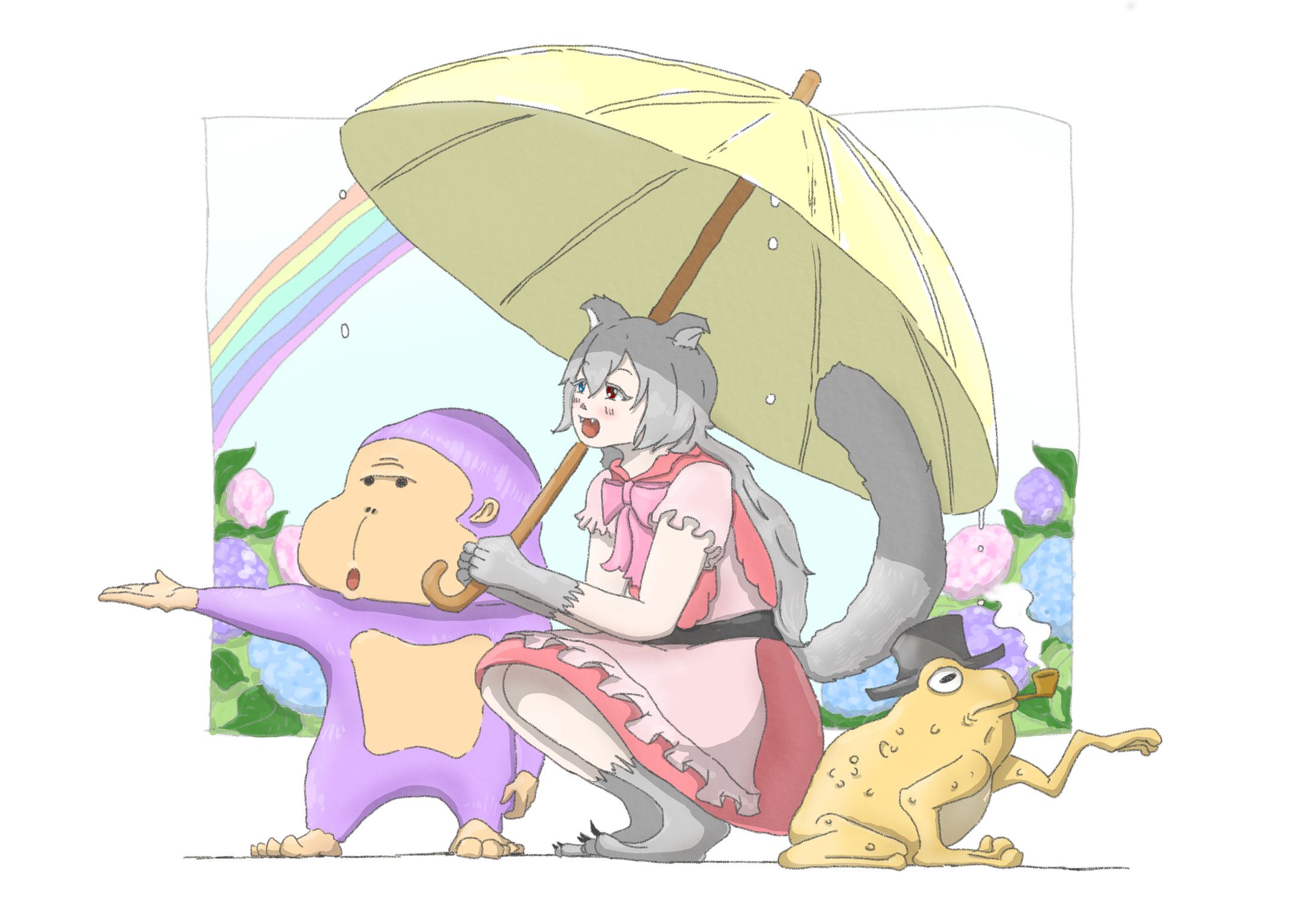 【創作】梅雨のイラスト-1