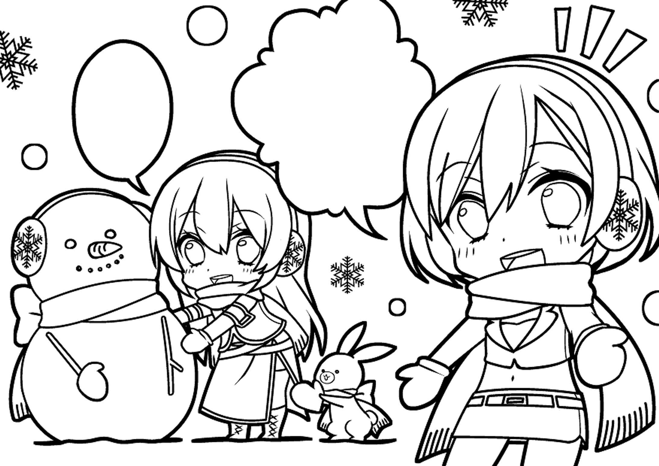 【コンテスト】SNOW MIKU 2019  ４コマ塗り絵-1