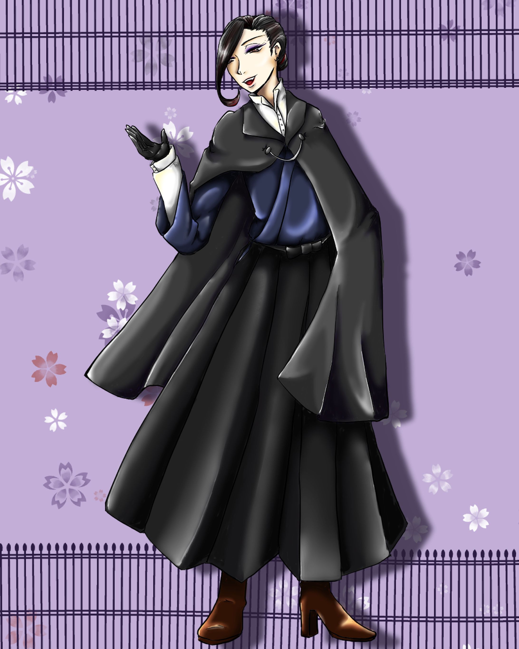 男装女性（大正ロマン風）-1