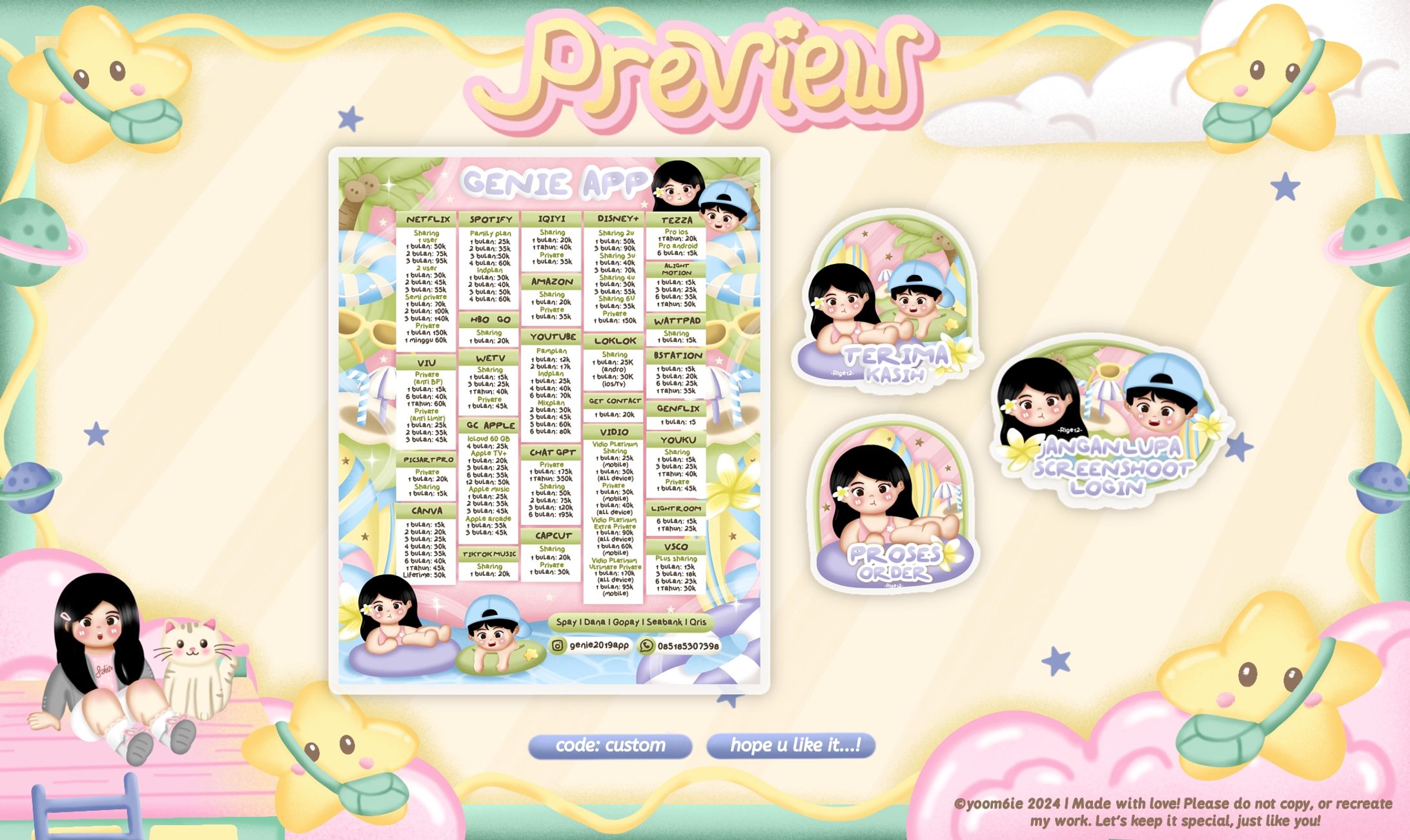 custom pricelist & stickers -1