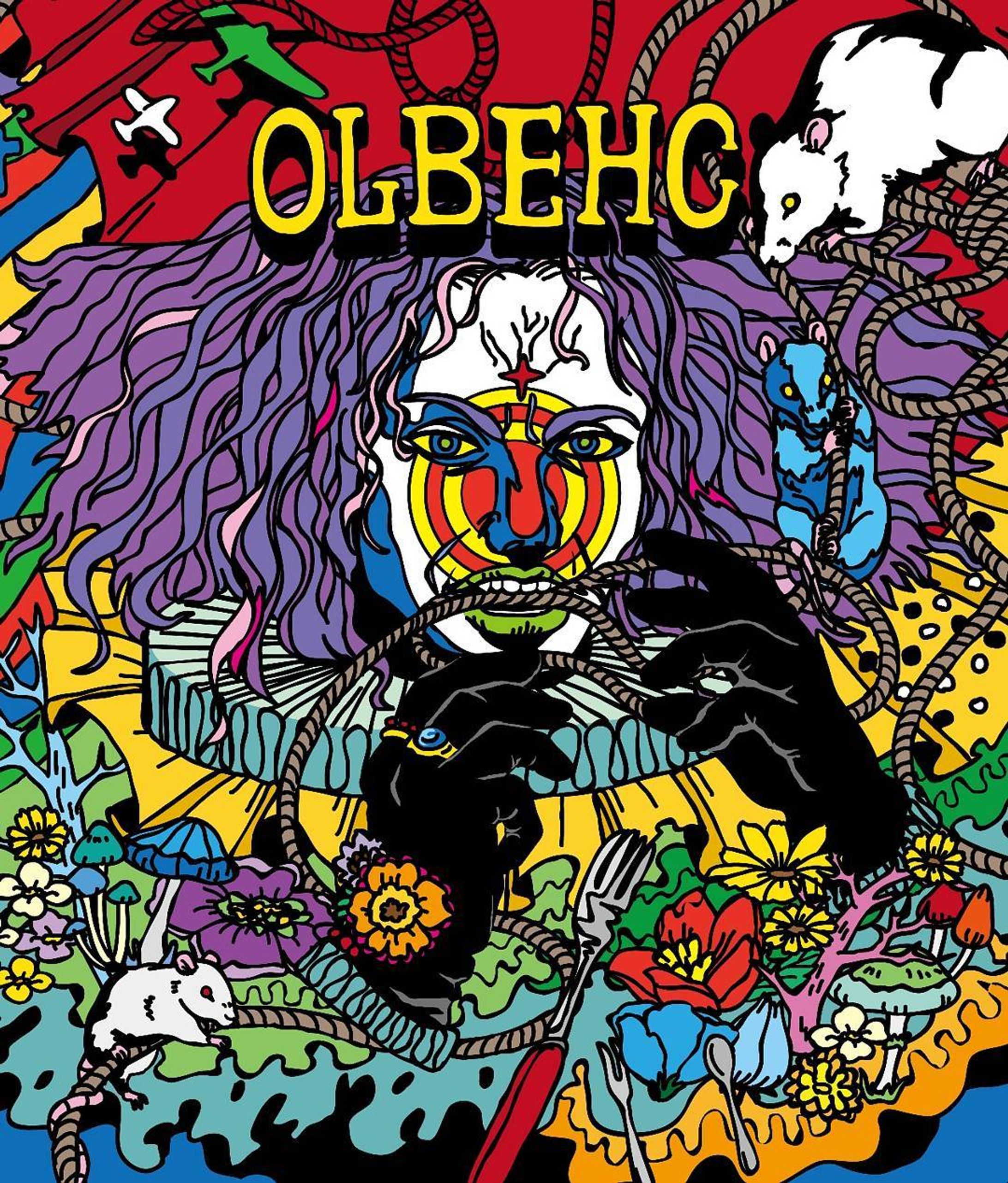 #OLBEHC
#イラスト
#カラフル
#派手
#ネズミ
#CHEBLO
#Picture
#colorful
#mouse
#flower
#Illust
#shirt
#紫
#Purplehair
#color
#man
#rope
#ロープ
#flashy-1