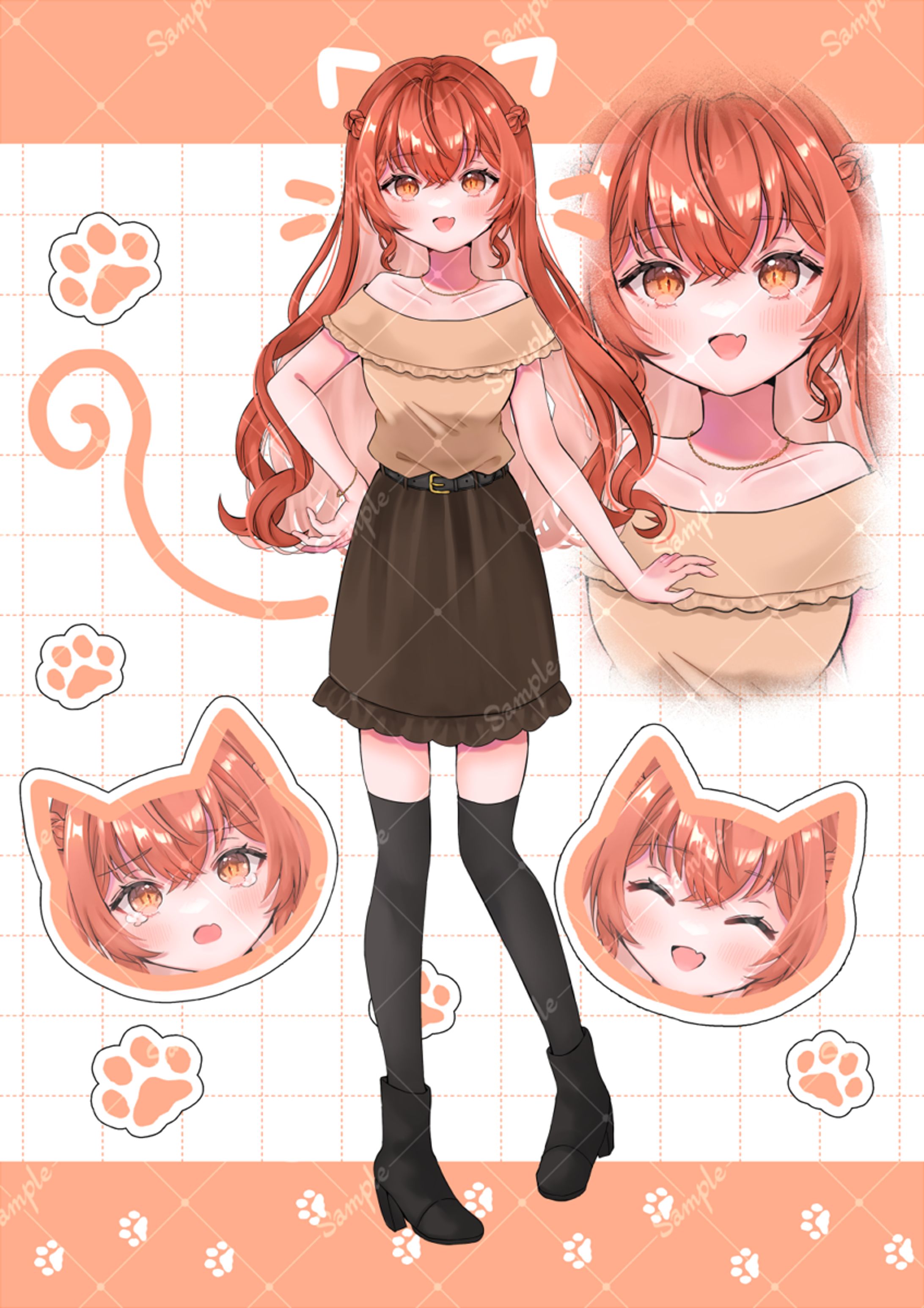 【ご依頼イラスト】きっくー様IRIAM立ち絵＋表情差分2種-1