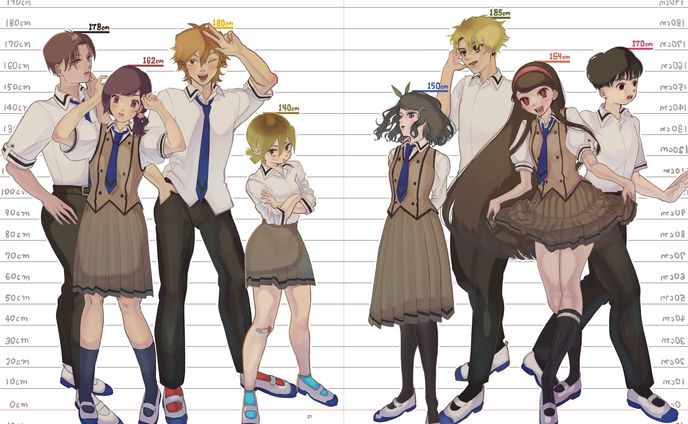漫画　イラスト、カラフル