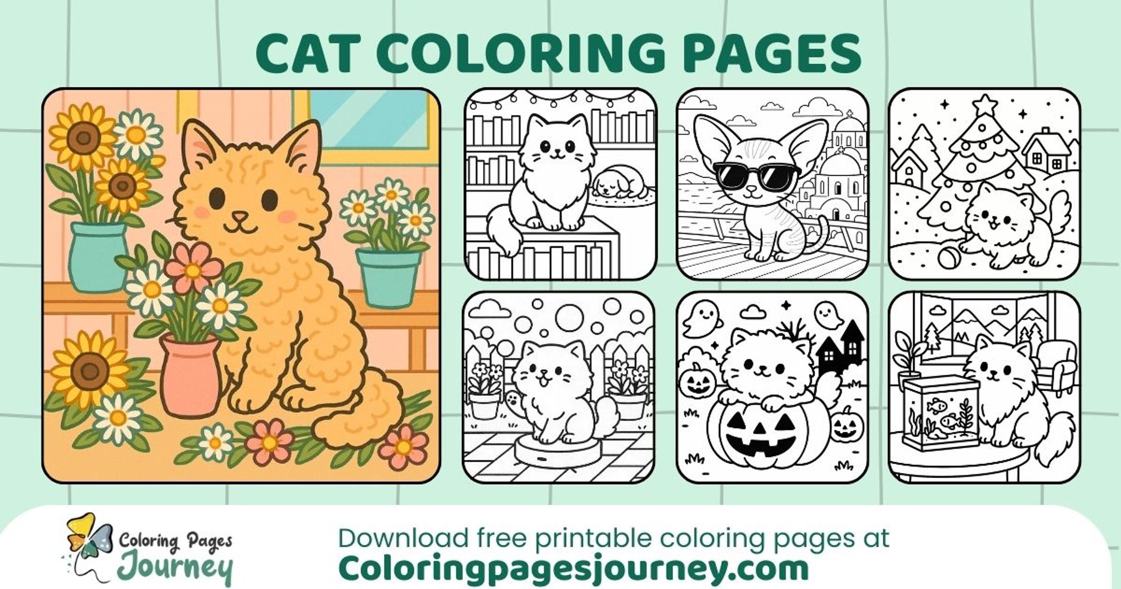 170+ Free Printable Cat Coloring Pages for All Ages-1