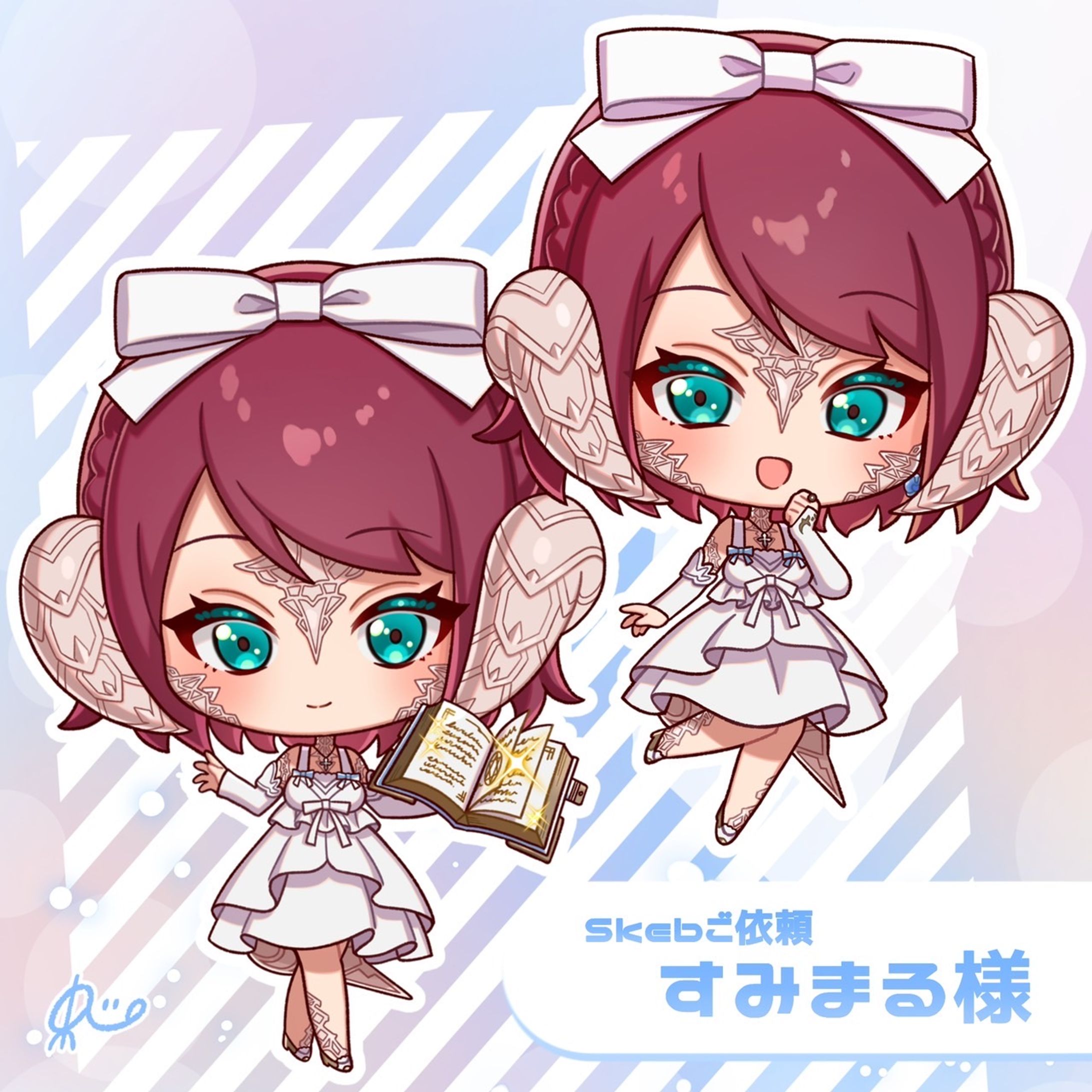 まる様ご依頼 鉄丸様 ご依頼品 アニス色紙イラスト 2種 🏮#