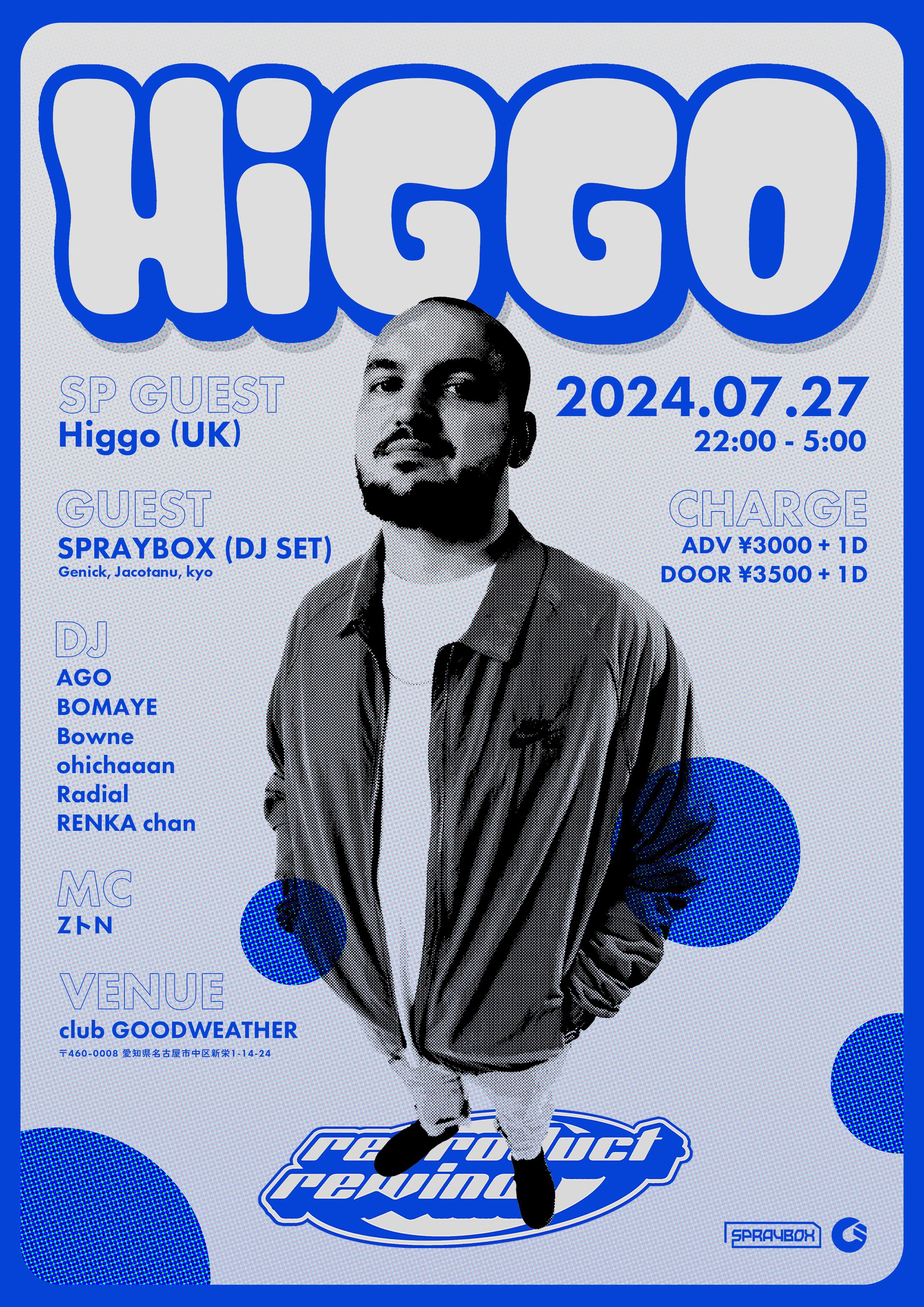 "reproduct rewind vol.3 Higgo JP Tour" フライヤー制作-1