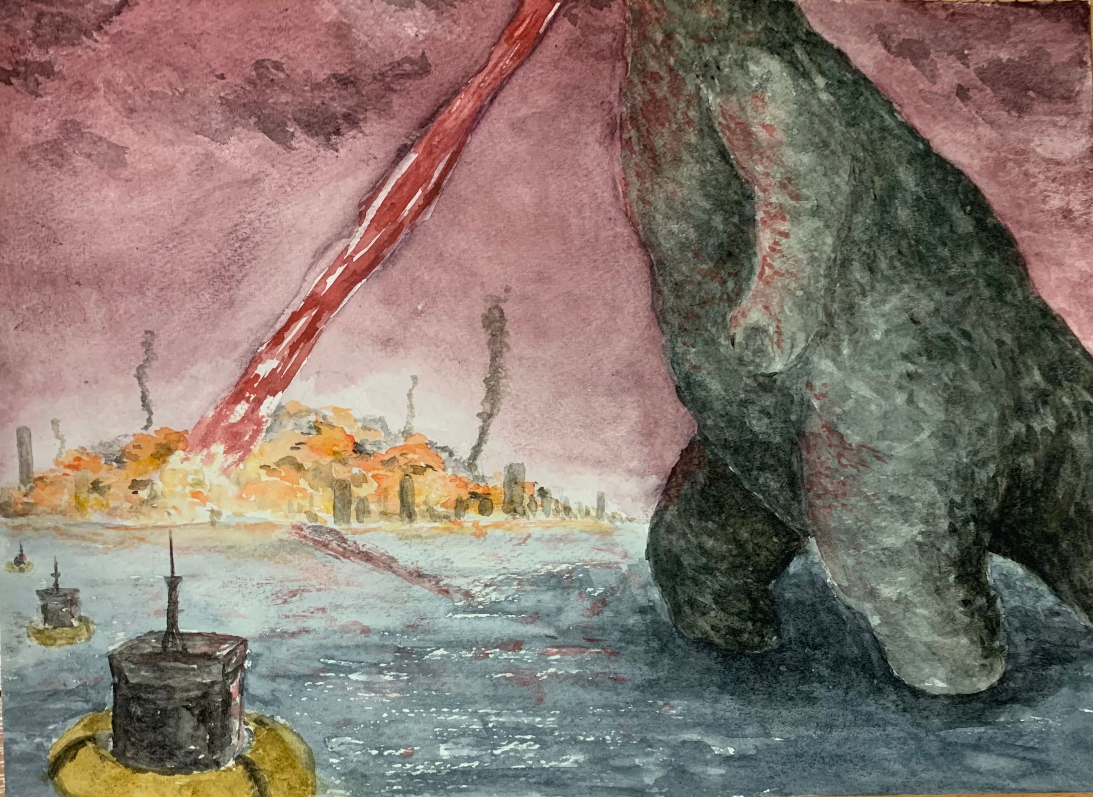 怪獣画No.1(破壊)-1