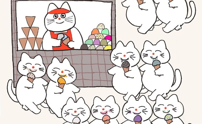♪ふとったねこの　
アイスクリームやさん

たぶんアイス　冷えてないけど
こまかいことは　きにしない
ふとったねこの　お客さんたち

#猫のイラスト #絵本風#ぽっちゃり猫#イラストグラム #いらすとぐらむ#イラストレーター#neko#挿絵#絵描きさんと繋がりたい#イラストレーターさんと繋がりたい#アート#アートワーク#イラストレーション #デジタルイラスト #art#artwork#illust#illustration#illustrator#catillustration#catillustration #シンプルイラスト#アイスクリーム屋さん #ゆるい絵#ねこすたぐらむ#にゃんすたぐらむ