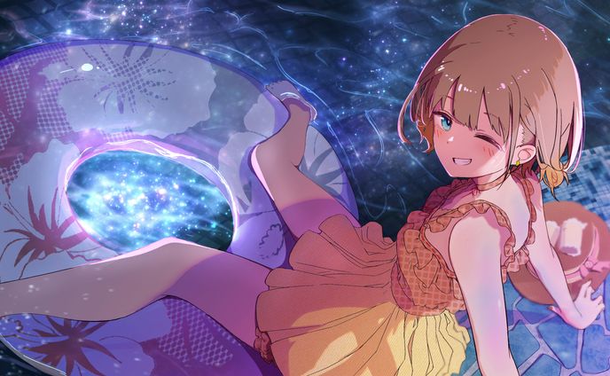 二次創作イラスト　完成絵およびカラーラフ案