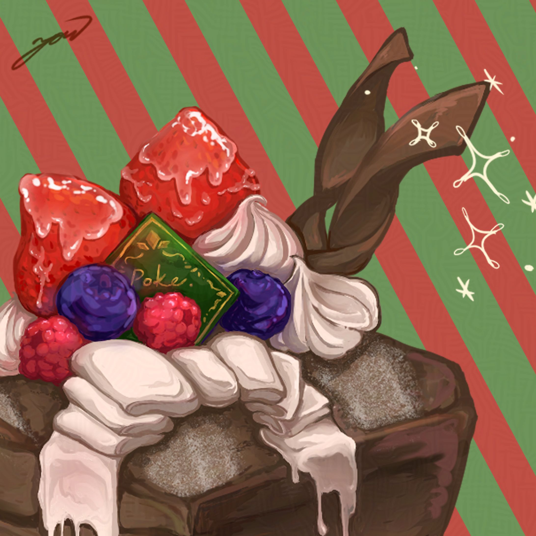 ３種のベリーのチョコレートケーキ-1