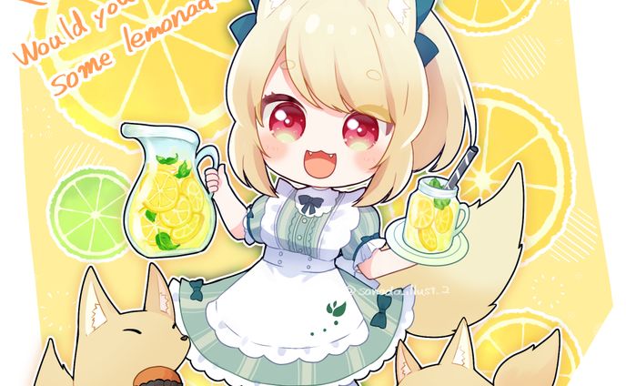 レモン×狐っこ　創作イラスト